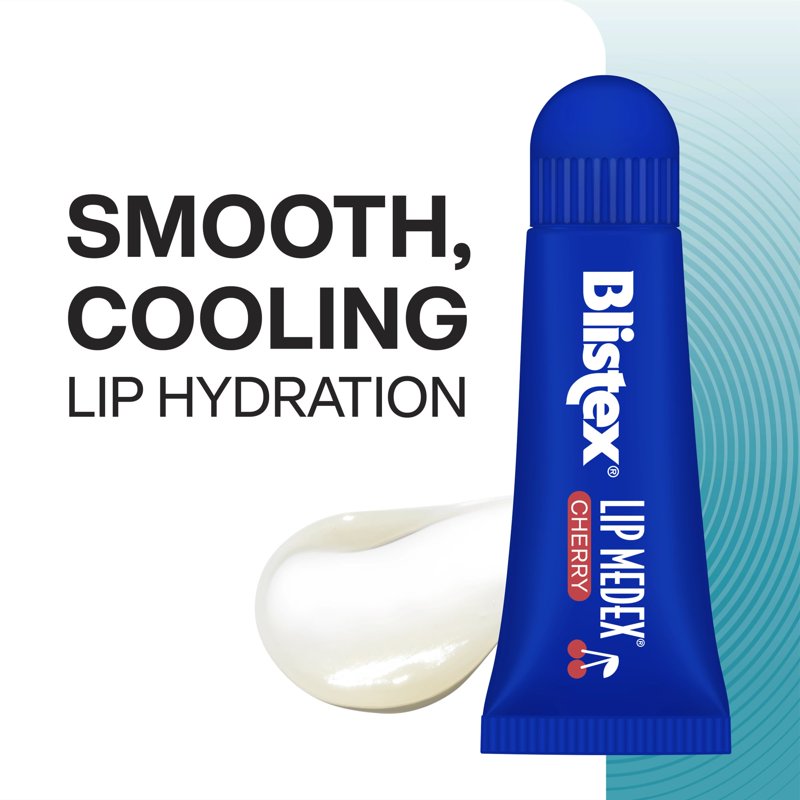 Medicated Cherry Lip Balm - Cooling Relief for Dry Cracked Lips, 2 Pack