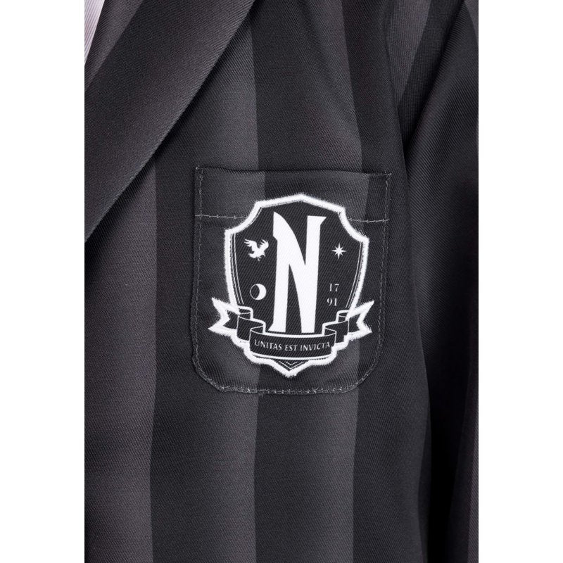 Wednesday Nevermore Girl's Costume - Addams Family Dress & Blazer Set - Variation 12/14