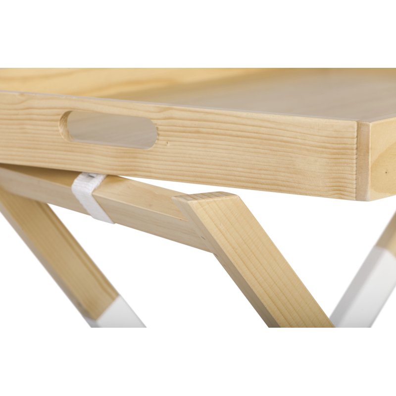 Folding Accent End Table with Removable Tray - Natural