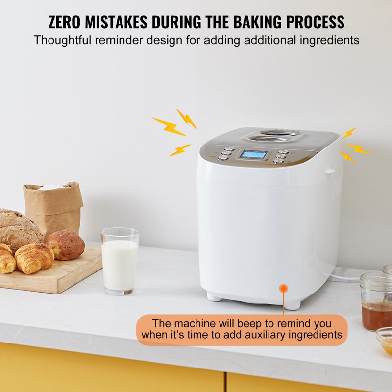 15-in-1 Automatic Bread Maker, 3LB Programmable Bread Machine with Nonstick Pan