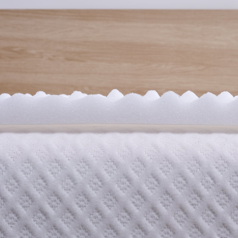 Full Size 1.25 Inch 7-Zone Foam Mattress Topper - White, Plush Comfort