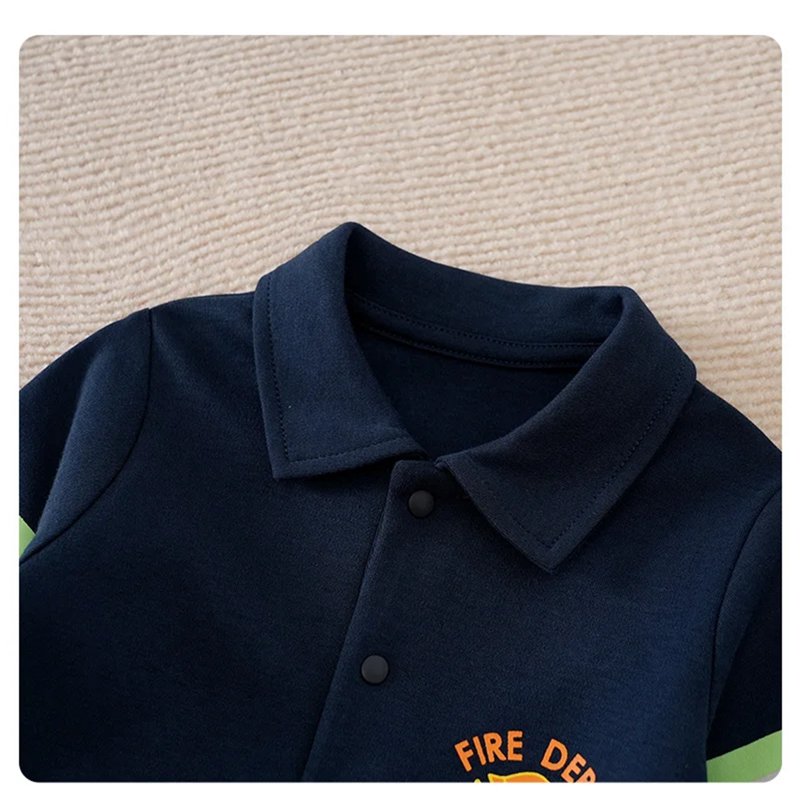 Baby Boys Firefighter Costume Romper - 6-9 Months Cotton Cosplay Jumpsuit