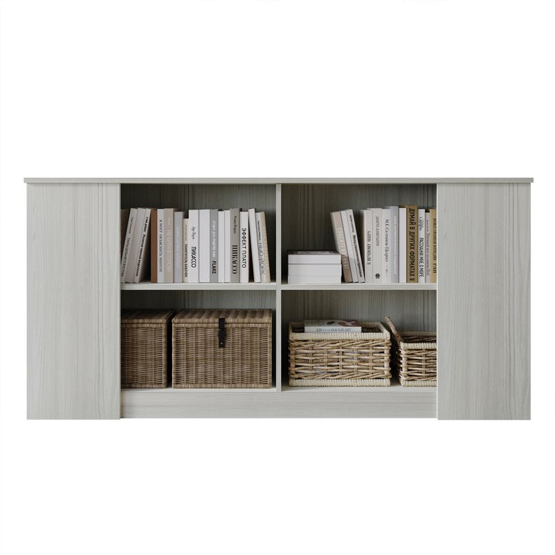 Durable Engineered Wood 4 Shelf Sideboard - Light Grey