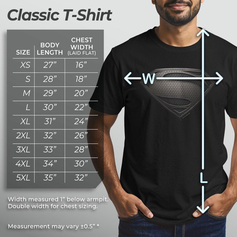 Men's Batman V Superman Rebirth Symbol T-Shirt Black 3XL - Superman