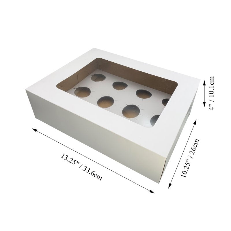 White Cake Boxes with Windows - 10.25" x 13.25" - 2 Count