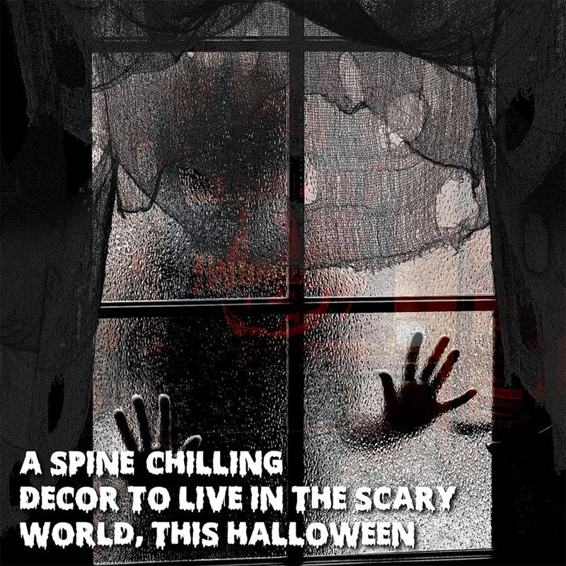 Halloween Creepy Cloth Set - Black & White Spooky Indoor Outdoor Decor E