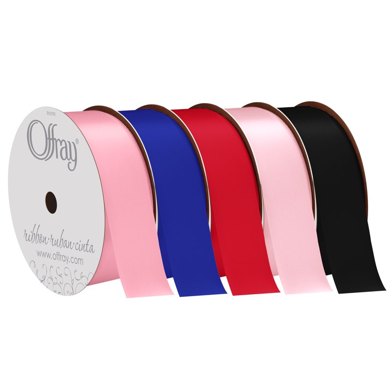 (2 Pack) Offray Royal Blue Satin Ribbon - 1.5 Inch Double Face, 12 Feet - Variation of Blue, 2 Pack