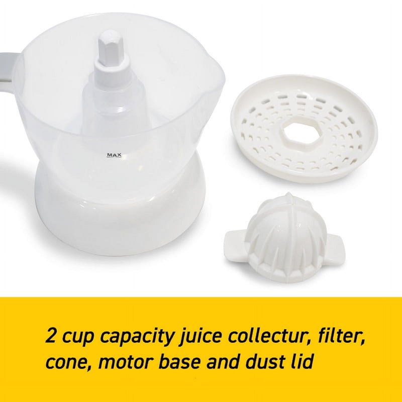 Electric Citrus Juicer - 2 Cup Capacity with Pulp & Seed Strainer