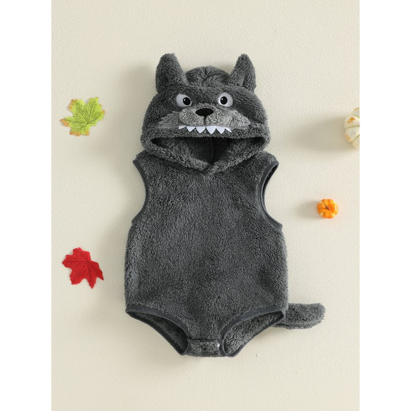 Baby Boy Wolf Costume Romper for 6-12 Months - Halloween Animal Cosplay Outfit
