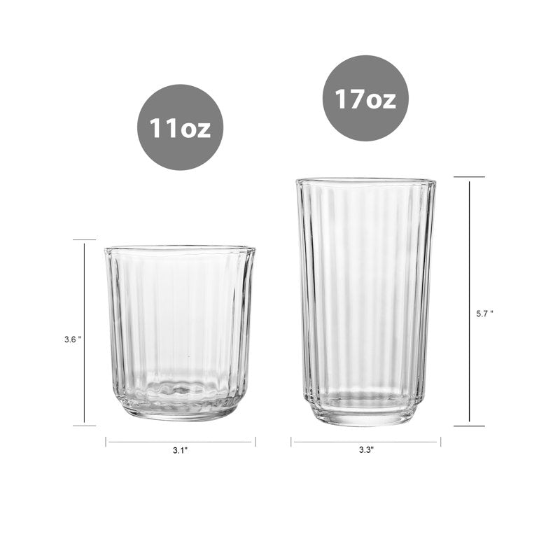 12-Piece Clear Drinkware Set - Elegant Glassware for Any Occasion