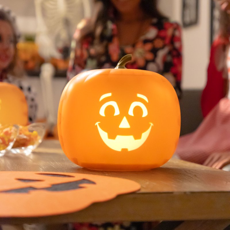 Talking Animated Pumpkin with LED Light Projector and Speaker - 8 Inch