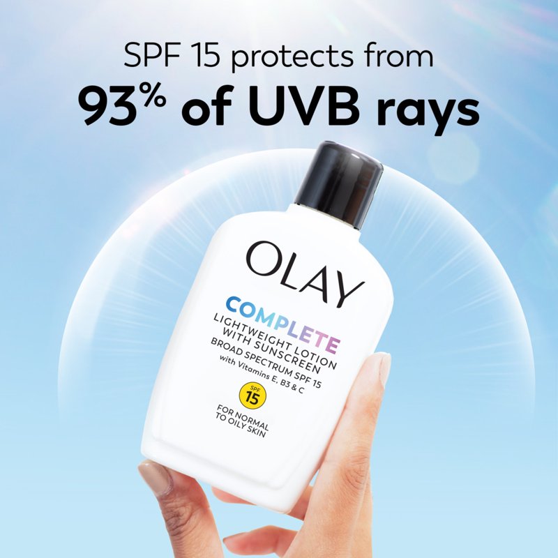 Daily Face Moisturizer with SPF 15 - Non-Greasy Oil-Free Sunscreen Lotion