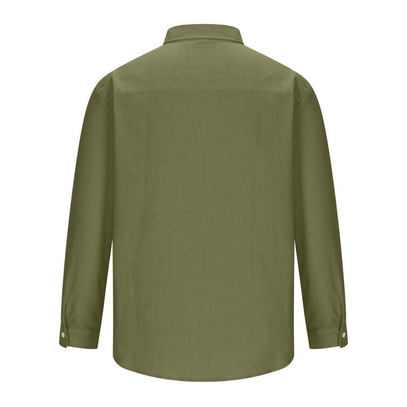 Men's Medieval Renaissance Pirate Linen Tunic Top - Vintage Army Green XL Variation