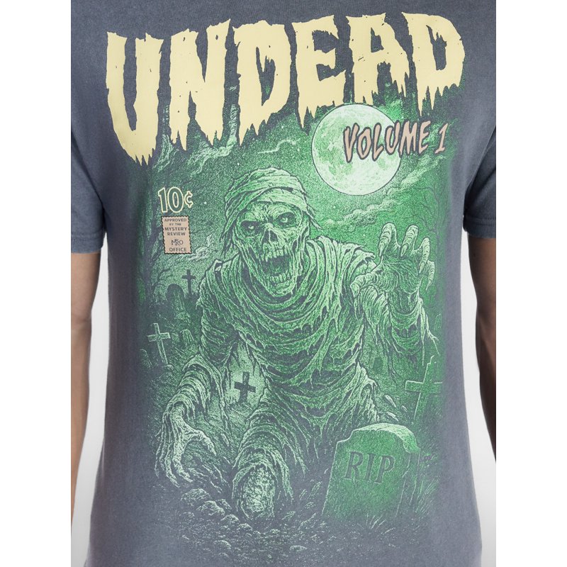 Men's Halloween Monsters Graphic T-Shirt Charcoal 3XL - Spooky Festive Tee