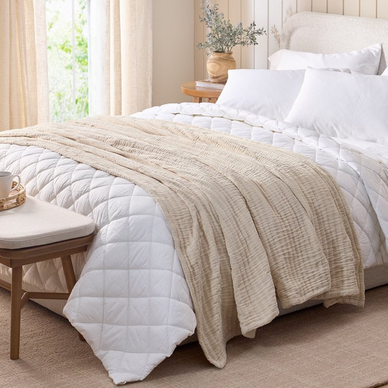 Better Homes & Gardens Chenille Gauze Bed Blanket King Size - Papyrus Beige