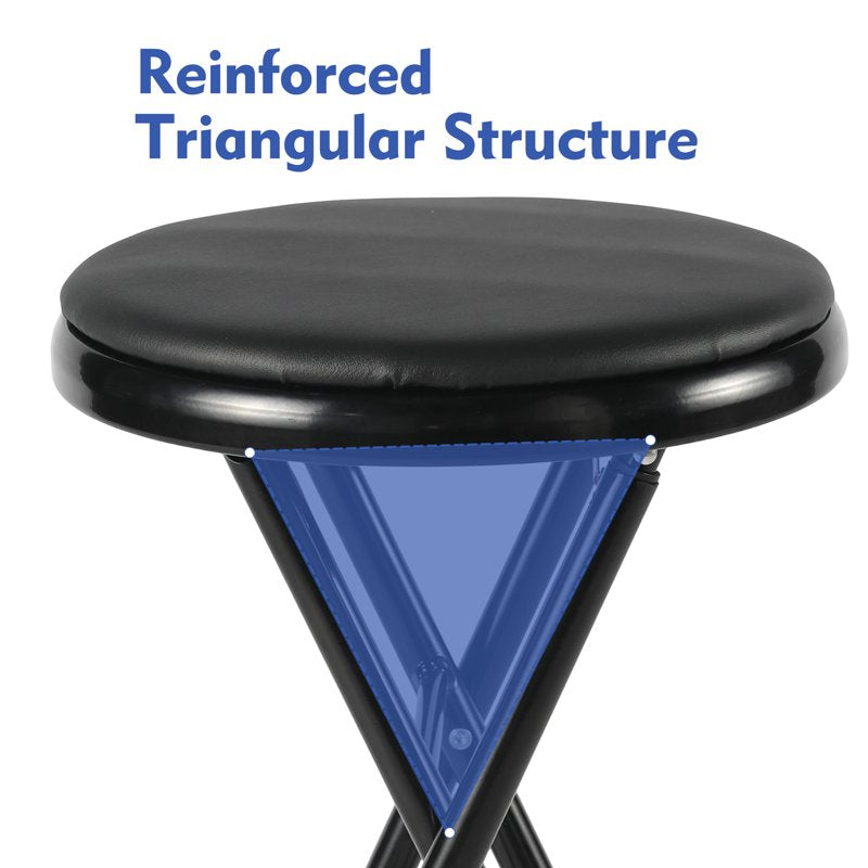 Folding Counter Stool Set - 4 Pack, Black, 2 Pieces