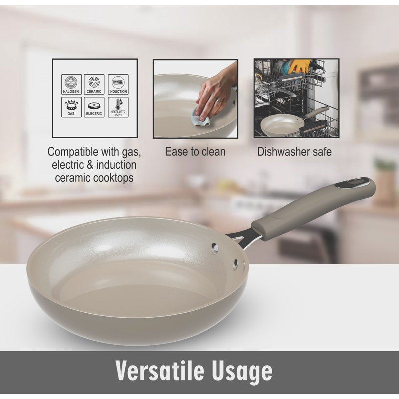 10-Inch Ceramic Frypan - Heavy-Gauge Aluminum, Nonstick Surface