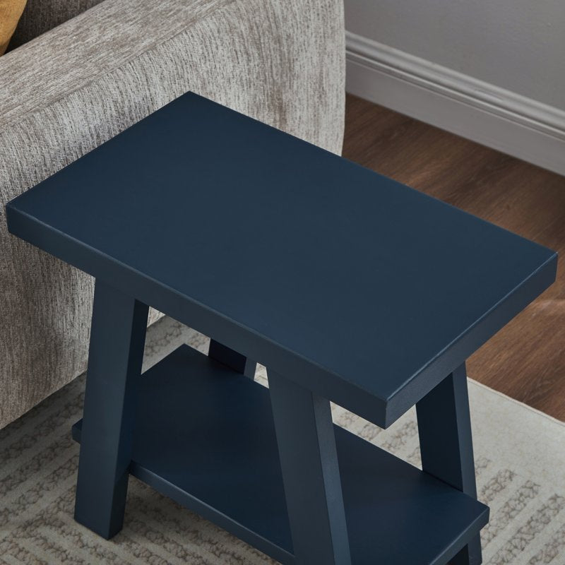Contemporary Wood Shelf Side Table - Multiple Colors