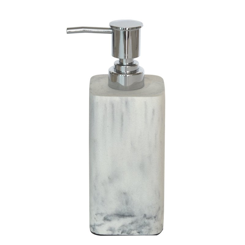 Faux Marble Resin Soap Pump Dispenser - White, Single