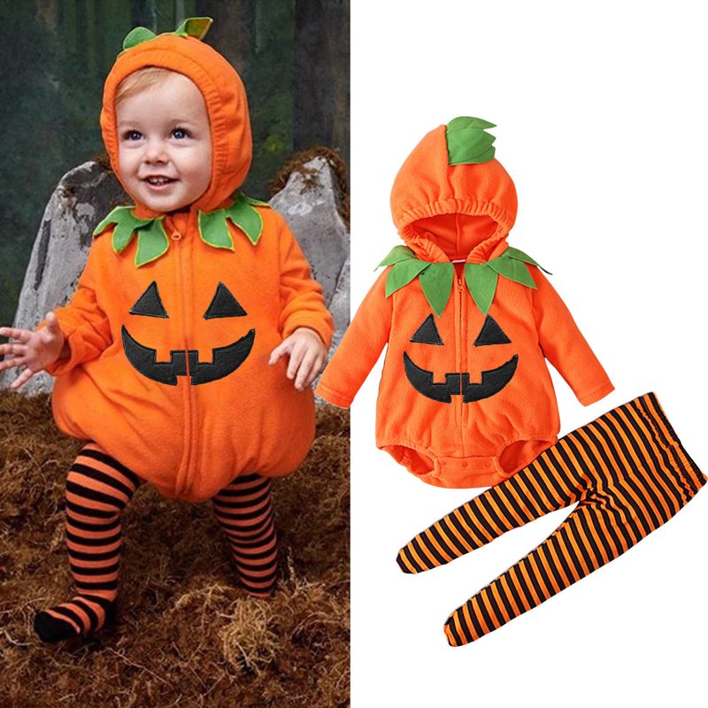 Baby Boys Halloween Bodysuit Set Z24-24Orange 12-18 Months