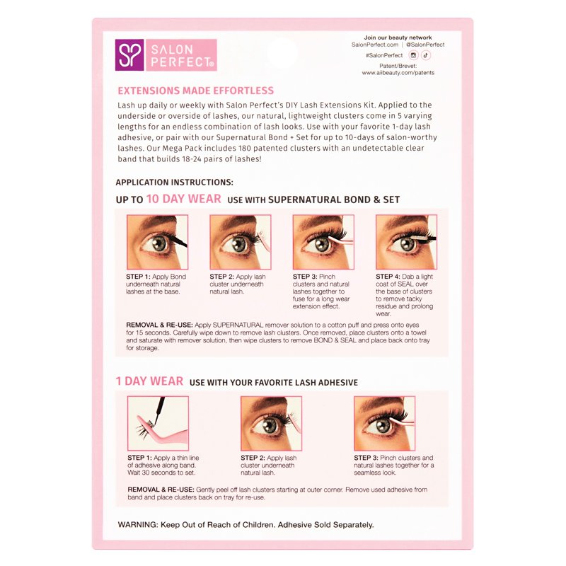 DIY Lash Extension Clusters 180-Piece Mega Pack - 6 Lengths