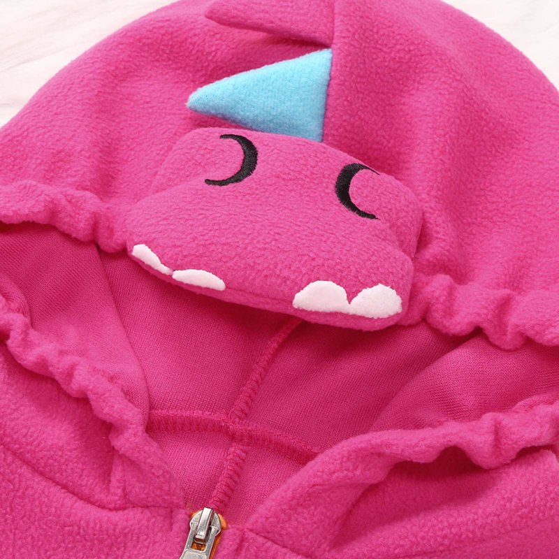 Toddler Dinosaur Cosplay Romper - Baby Girls Boys Halloween Costume, Pink, 12-18 Months