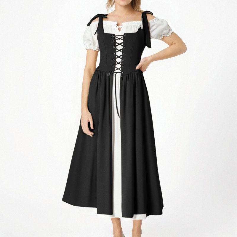 XXL Renaissance Medieval Dress for Women Vintage Costume Black - Pirate & Irish Style