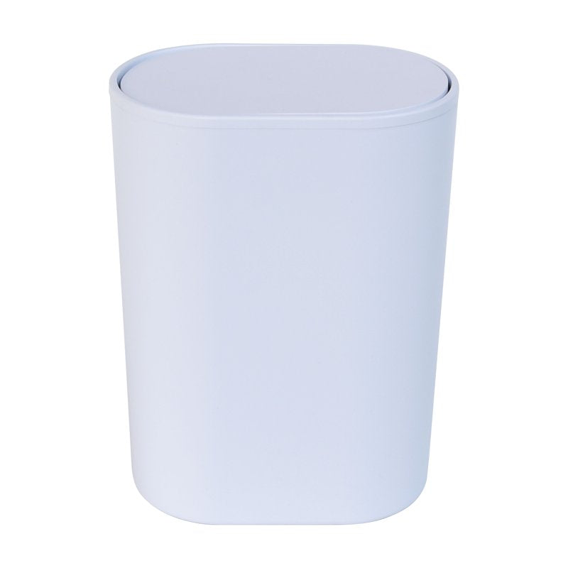 2 Gallon Flip Top Plastic Wastebasket - White