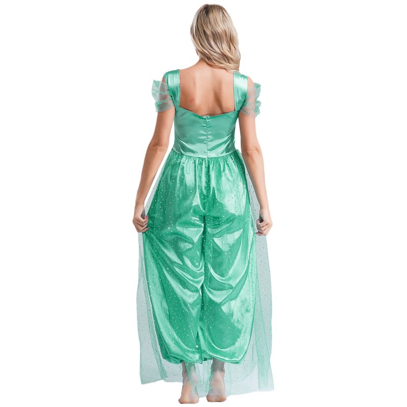 Women’s Shiny Sequin Belly Dance Jumpsuit - Turquoise, Size L