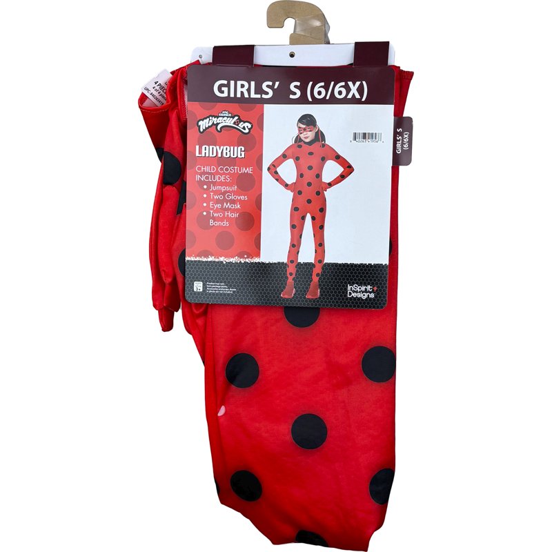 Children's Miraculous Ladybug Jumpsuit Halloween Costume Size S (6-6X) - Girls' Superhero Outfit