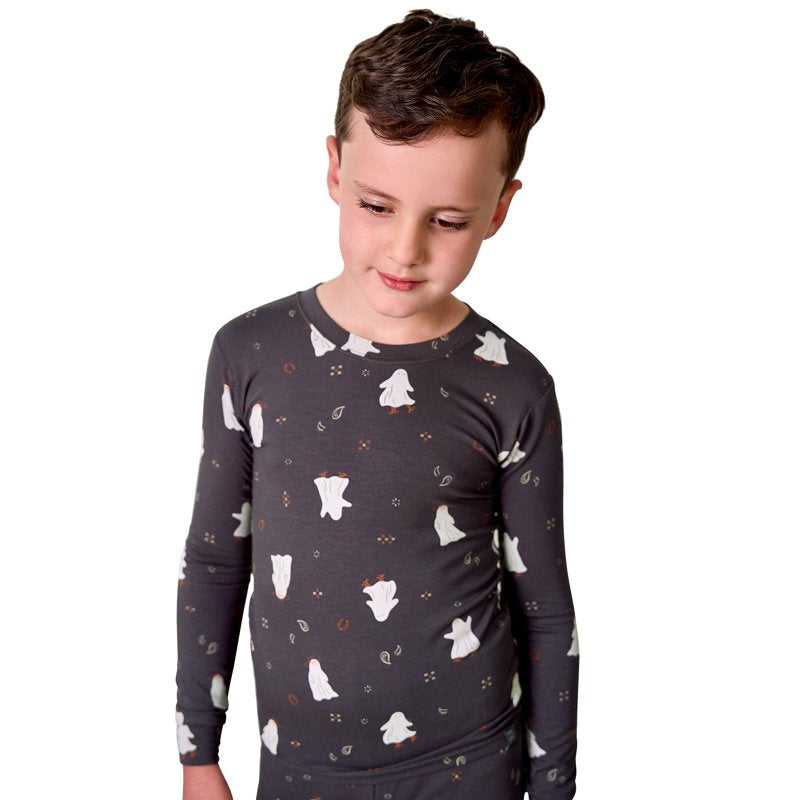 Halloween Pajama Set for Toddlers - Neutral Long Sleeve 2-Piece, Sizes 12 Months to 5T, Dark Variation
