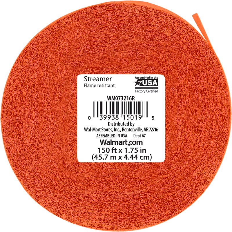 Orange Party Streamer 150 Feet for Events & Decorations