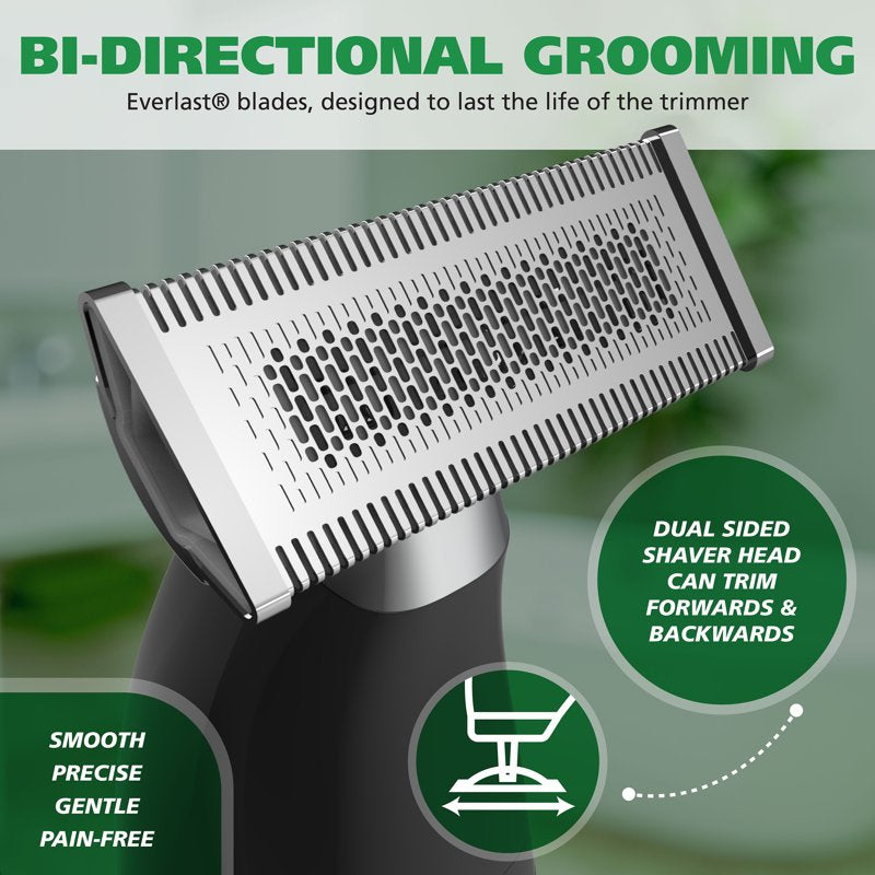 Cordless Rechargeable Face & Body Trimmer for Women - 4 Heads
