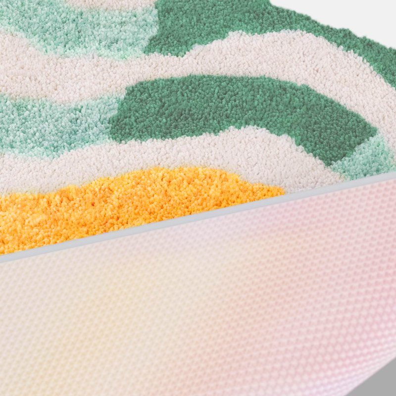 Kids Wavy Bath Rug - 32x20 Inches, Multicolor, Non-Slip, Machine Washable