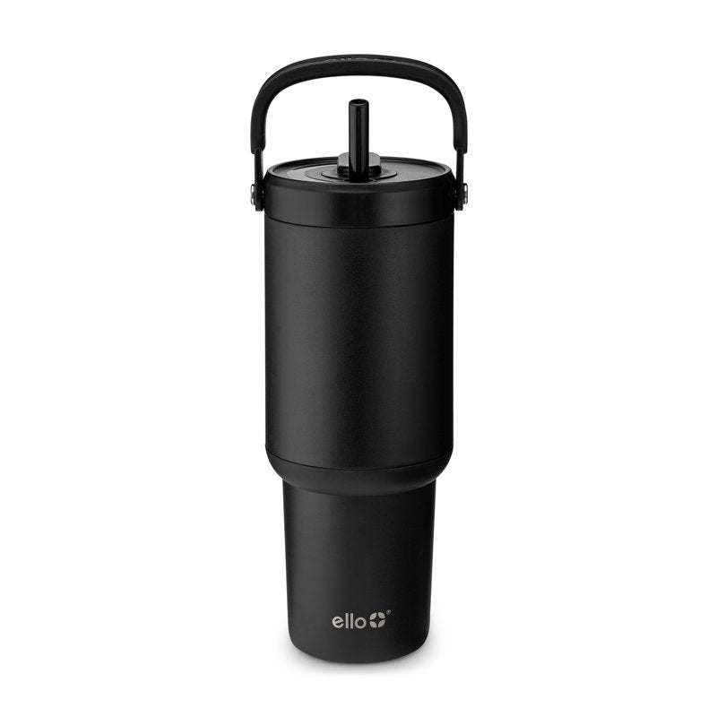 30oz Stainless Steel Insulated Tumbler with Straw - Black