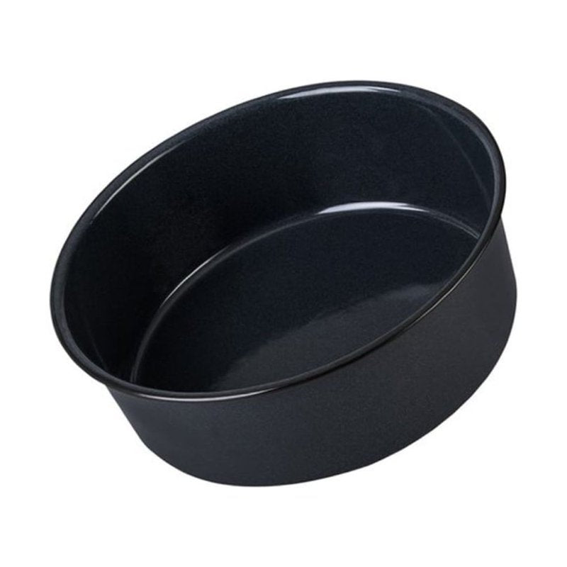 10-Inch Gray Enamel Cake Pan - Heat Resistant & Easy to Clean