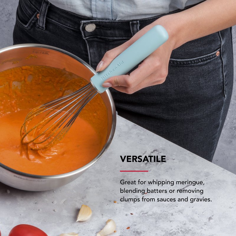 Stainless Steel Kitchen Whisk with Ergonomic Handle - Mineral Water