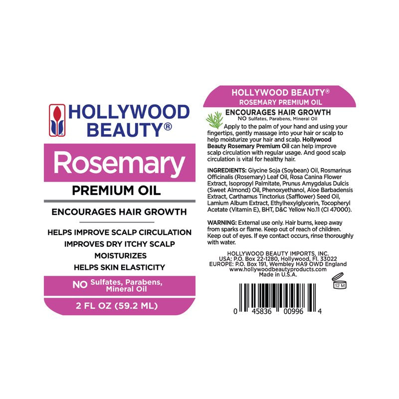 Rosemary Premium Oil for Hair, Scalp, Skin, and Nails - 2 fl oz