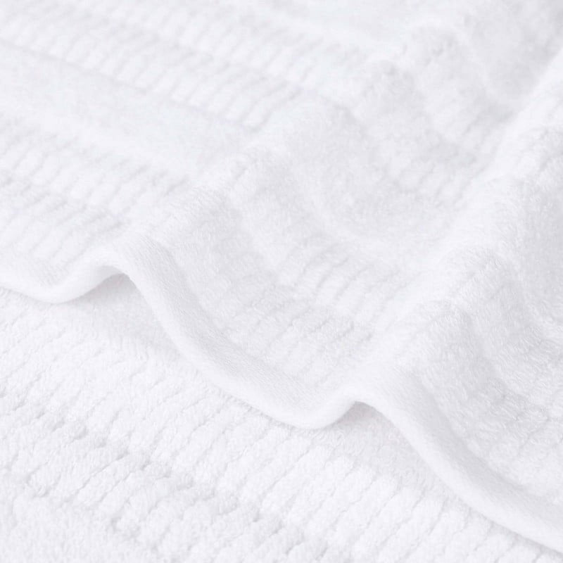 White Face Towel Set of 12 - Soft, Quick-Dry Cotton Washcloths - Superior Mika