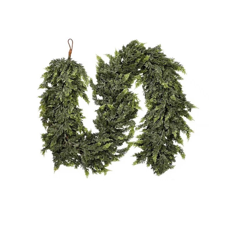 Artificial Christmas Cedar Garland 5.9ft Green Winter Greenery Foliage - Variation F