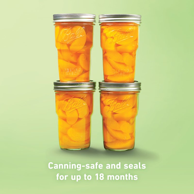 Nesting Mason Jar Set with Lids & Bands - Wide Mouth, Pint, 4-Pack