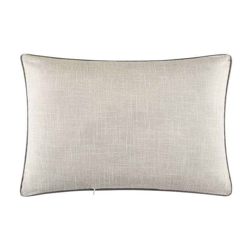 Mainstays Welcome Home Embroidered Faux Linen Throw Pillow - Gray, 14x20