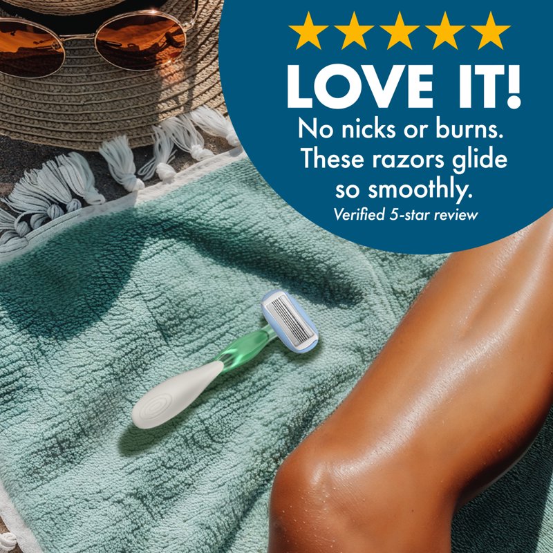 5-Blade Women's Disposable Razors with Jasmine & Eucalyptus Scented Handle