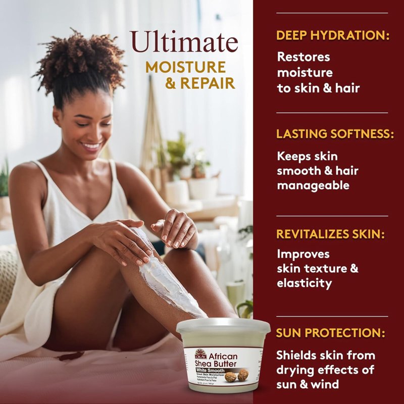 Natural African Shea Butter - Deeply Nourishing Body Moisturizer & Hair Balm
