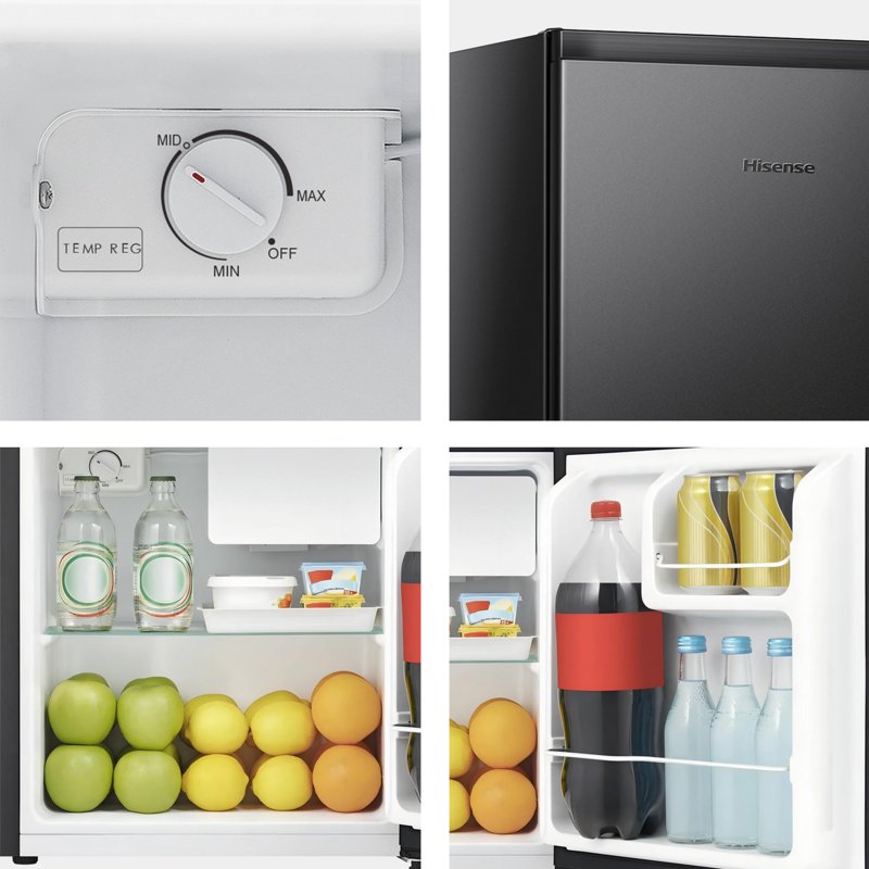 1.6 Cu Ft Mini Fridge - Single Door, Black, Energy Star