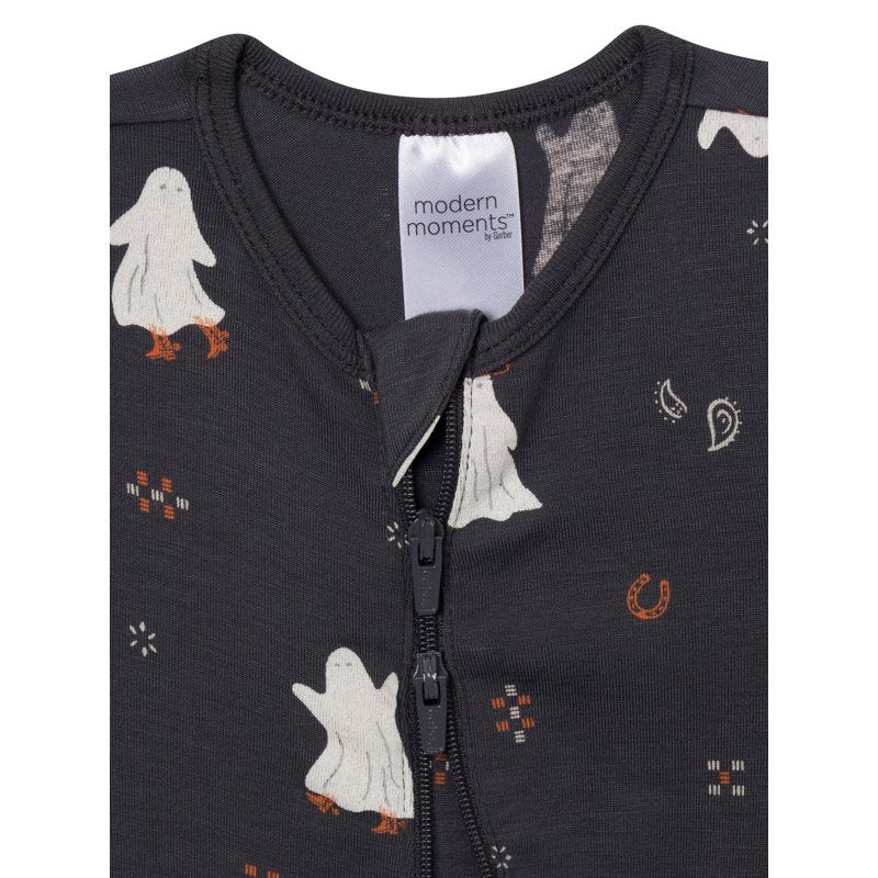 Baby Girl Halloween Footed Pajama with Two-Way Zipper - 0-3 Months Ghost Variation