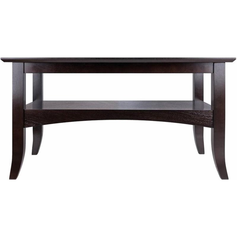 Solid Wood Flared Leg Coffee Table in Rich Coffee Finish