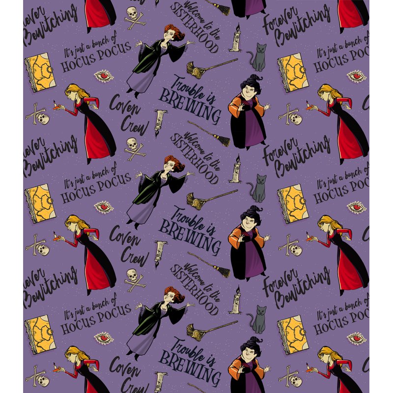 18x21 Cotton Sewing Fabric - Hocus Pocus Trouble Brewing Precut Quilt Material, Multi-Color - Single