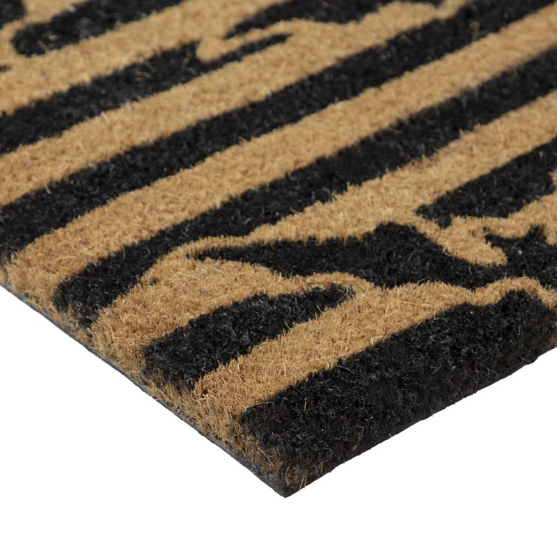 Halloween Coir Doormat with Flying Bats - 18x30 Inch Non-Slip Entry Rug