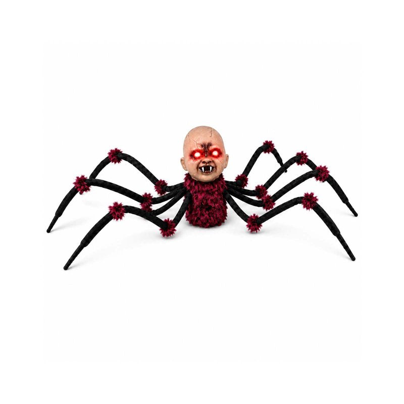Animated Creepy Head Prop for Halloween - Touch & Sound Activated Horror Toy with Red Eyes